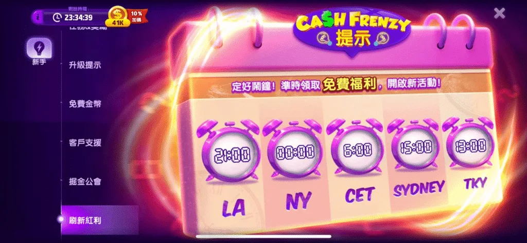 爆有錢Online優惠:超過150款老虎機,這些獎勵一定不能錯過! 4 爆有錢Online:每日限時發放免費金幣,設定鬧鐘開搶!