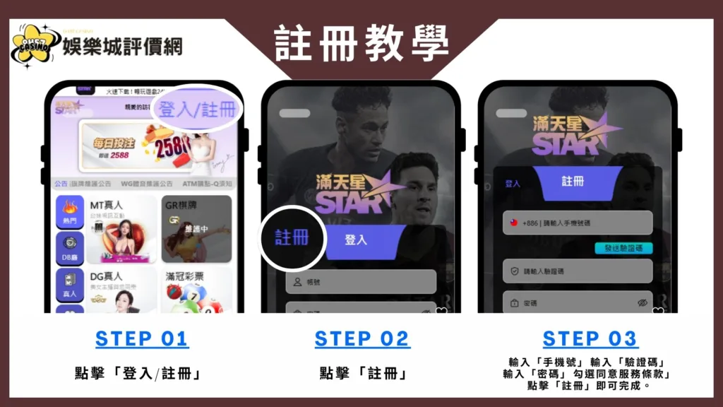 滿天星娛樂城評價:活動好康還是套路?誠意滿滿還是風險潛藏? 7 滿天星娛樂城-註冊教學